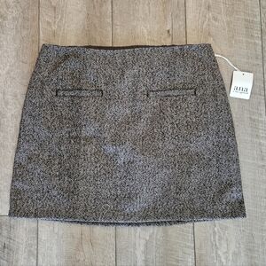 a.n.a. Brown Wool Blend Herringbone Mini Skirt Preppy Sz 14 NWT